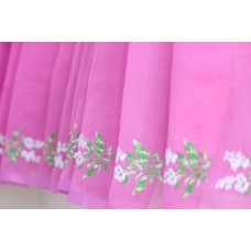 Purple pink cross stitch saree